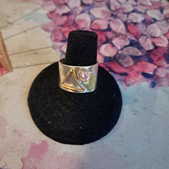 Sterling Silver and Brass Ring - Picture 2 of 4